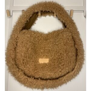 Filippa K Teddy Faux Fur Tote Bag Tan Recycled Material Shoulder Purse NEW $360